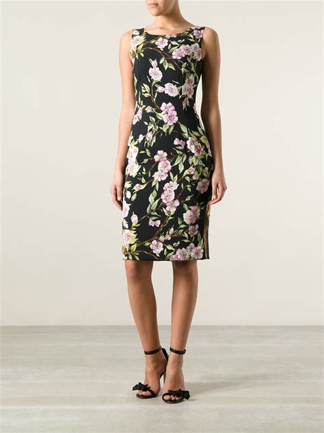 dolce gabbana black floral dress|dolce and gabbana floral print dress.